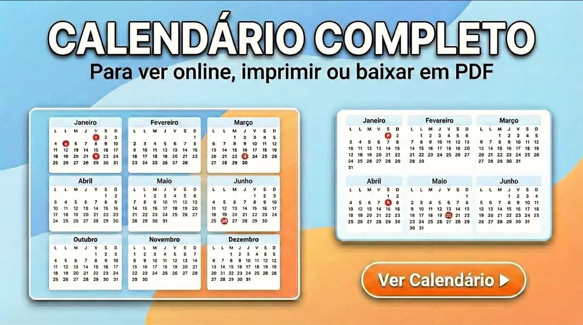Calendário Anual com Feriados